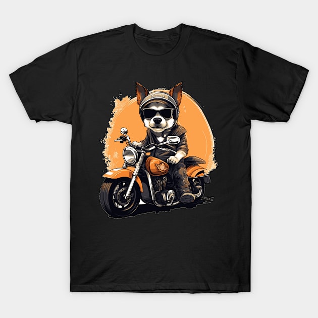 Breeze & Chrome: Easy Rider Vibes Biker Cool Dog T-Shirt by Kibo2020